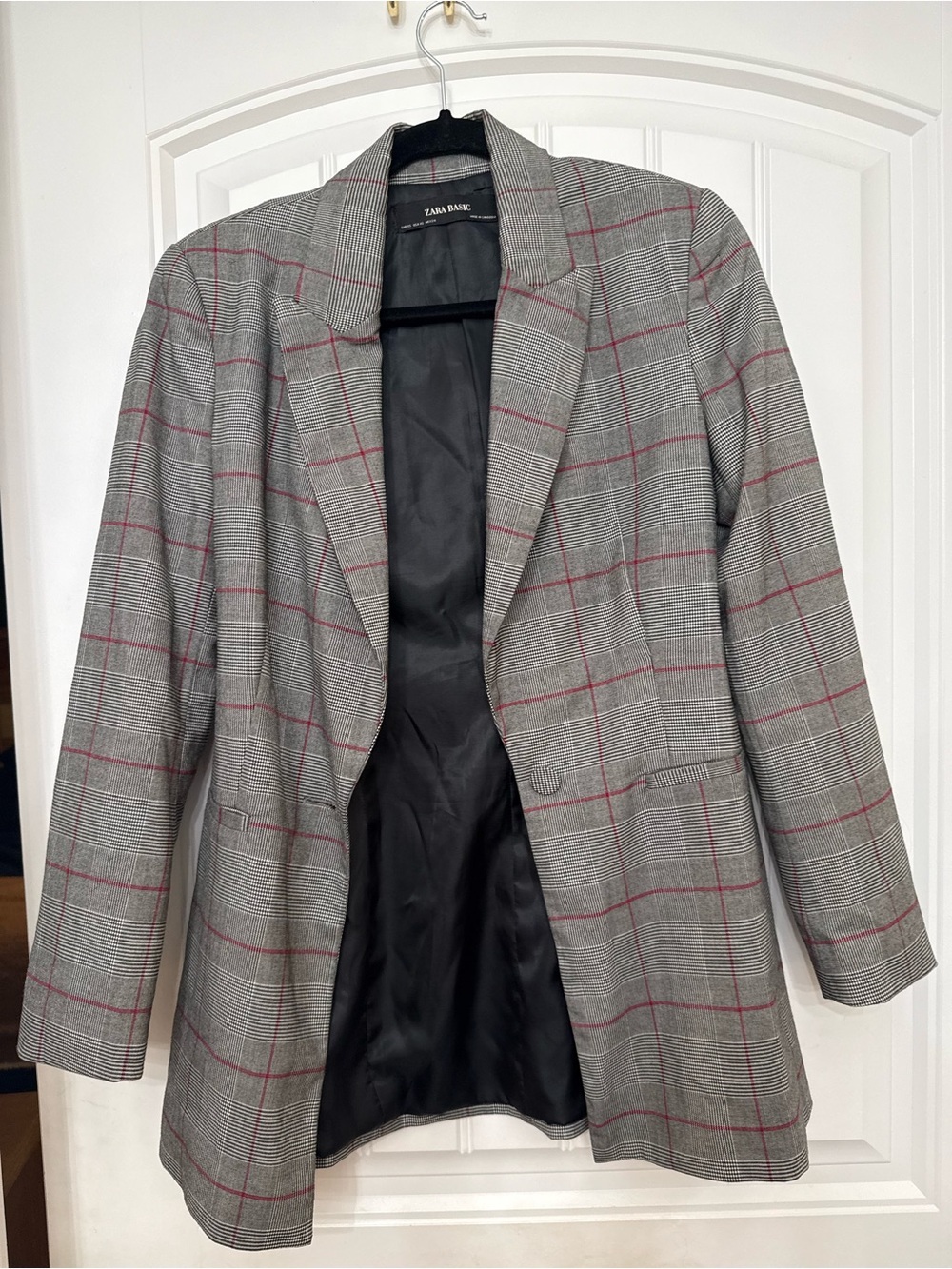 Zara Gray Plaid Blazer